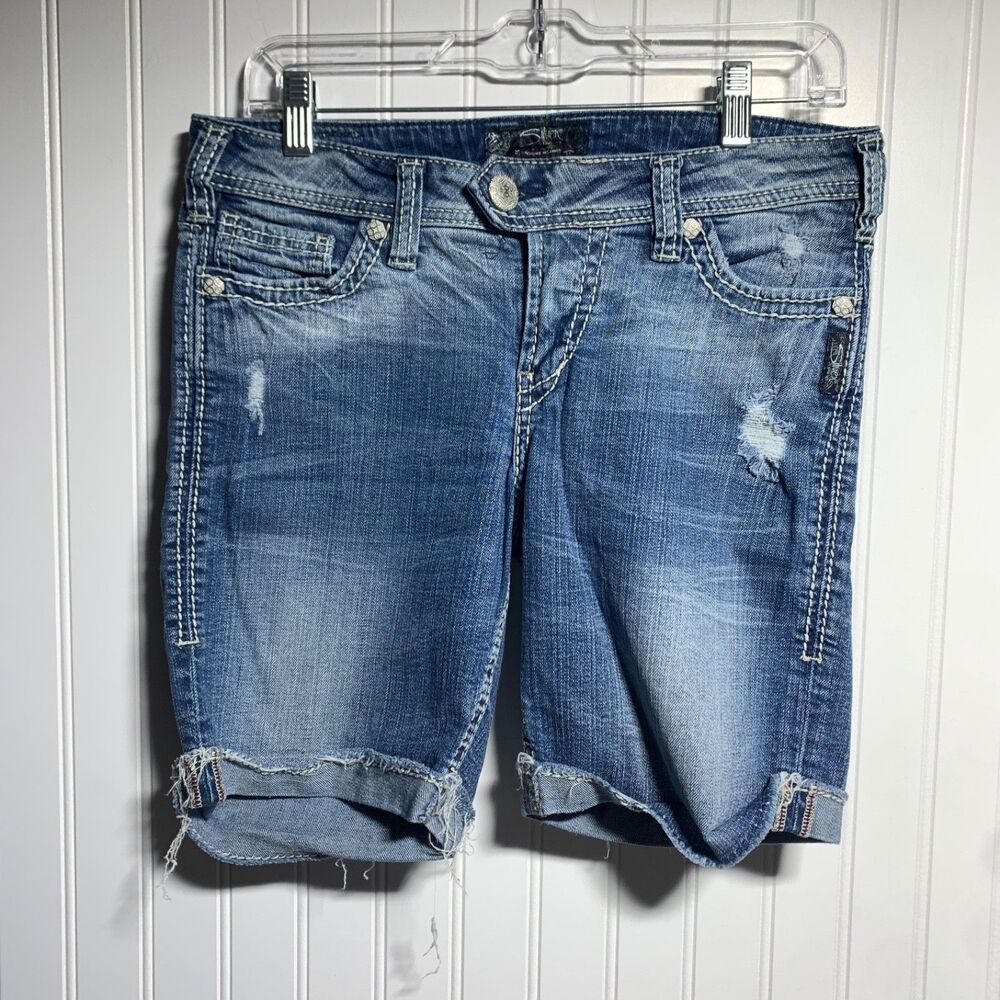 Silver Jeans Womens Size 29 Tuesday Mid Bermuda Shorts Denim Jeans
